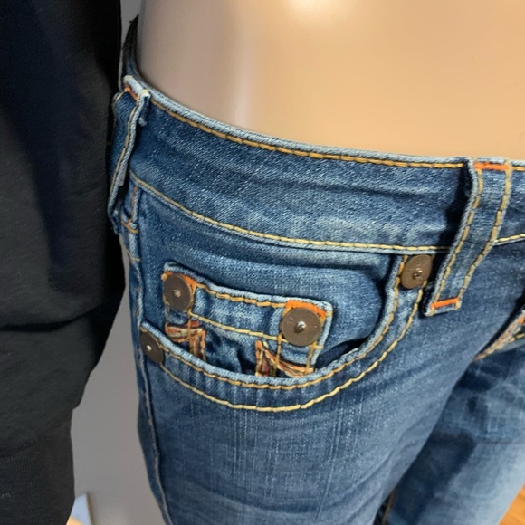 True Religion Women's Rainbow Gina Blue Jeans Size 26 - Picture 4 of 14